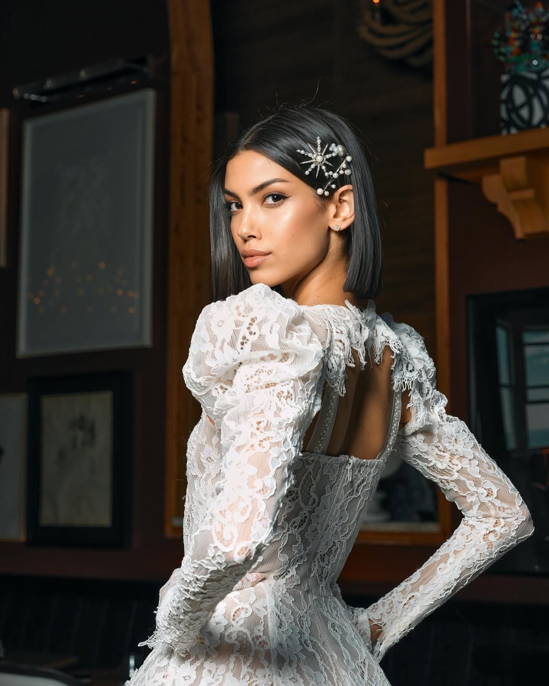 Elevate your bridal look with the Colette Lace Mini Dress. The sweetheart neckline and butterfly embellishments exude feminine grace, while the boned bodice and structured skirt provide a flattering silhouette. The hidden adjustable straps ensure a comfortable fit, making this dress perfect for your special day.