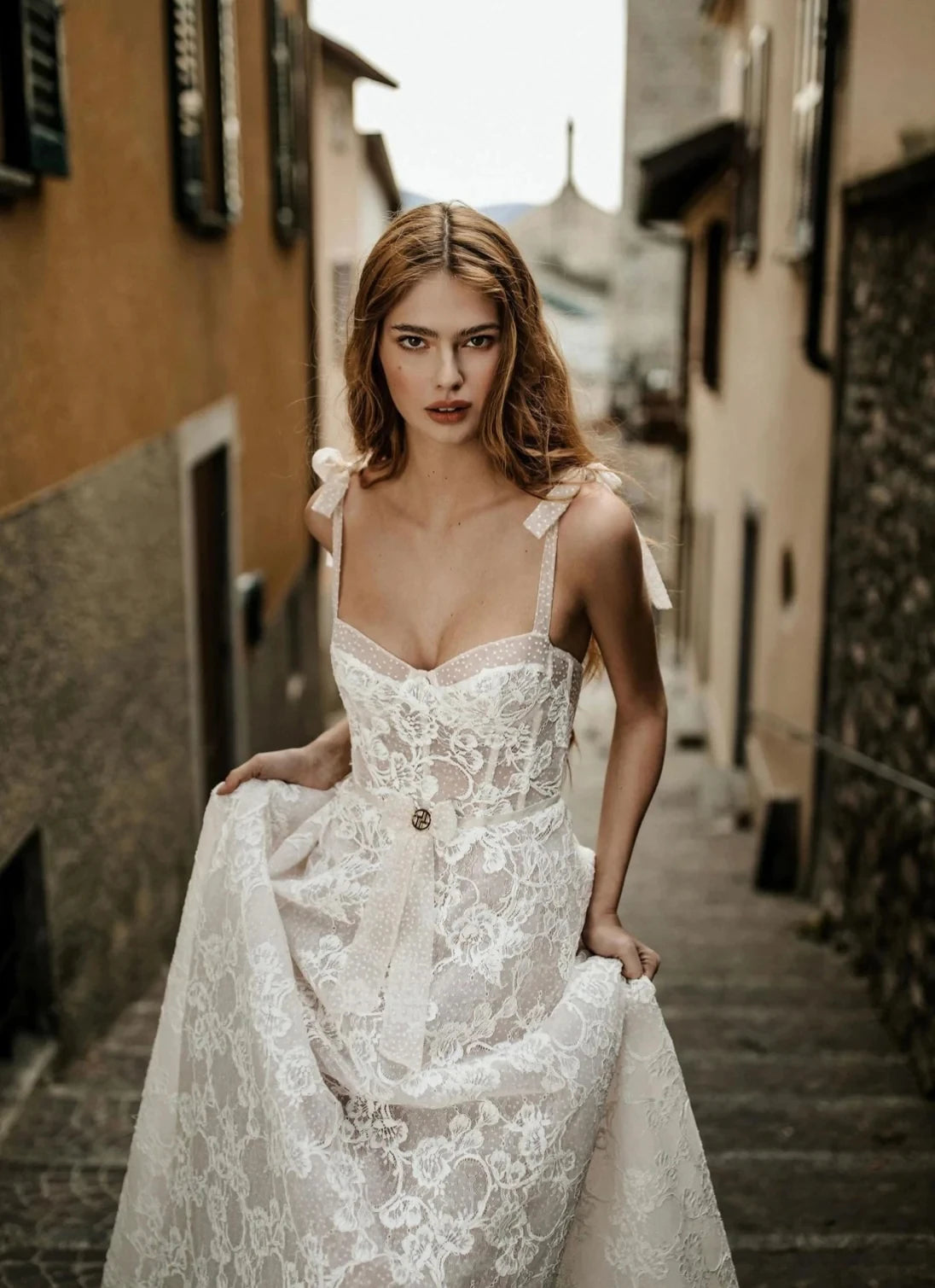 Indulge in luxury with our Robe Liliane. This stunning lace wedding dress features an A-line silhouette and modern design, creating an elegant and timeless look. With its long length and intricate lace detailing, this dress is perfect for the modern bride looking for a touch of sophistication. Elevate your wedding day with our exclusive Robe Liliane.